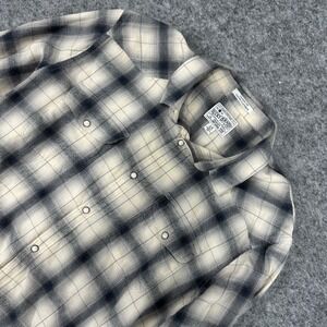 Lucky Brand Classic Fit Plaid‎ Long Sleeve Pearl Snap Shirt Womens Large